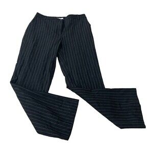 Charter Club Katherine Fit Dress Pants Size 6 Black Pinstripe Office Siren